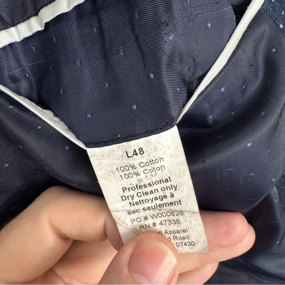 Tommy Hilfiger Navy Polka Dot Sport Coat – Size L48 - $18 - Picture 6 of 13